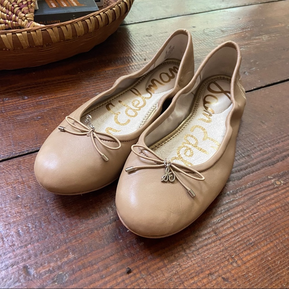EUC Sam Edelman Felicia Classic Nude Leather Ballet Flats 8